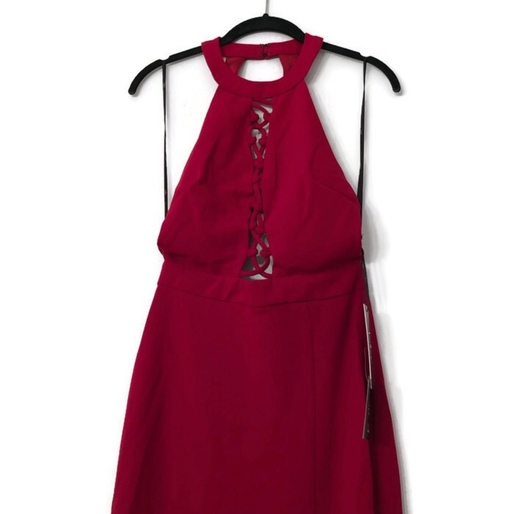 Lulus Lace-Up Open Back Halter Maxi Dress - Picture 4 of 4